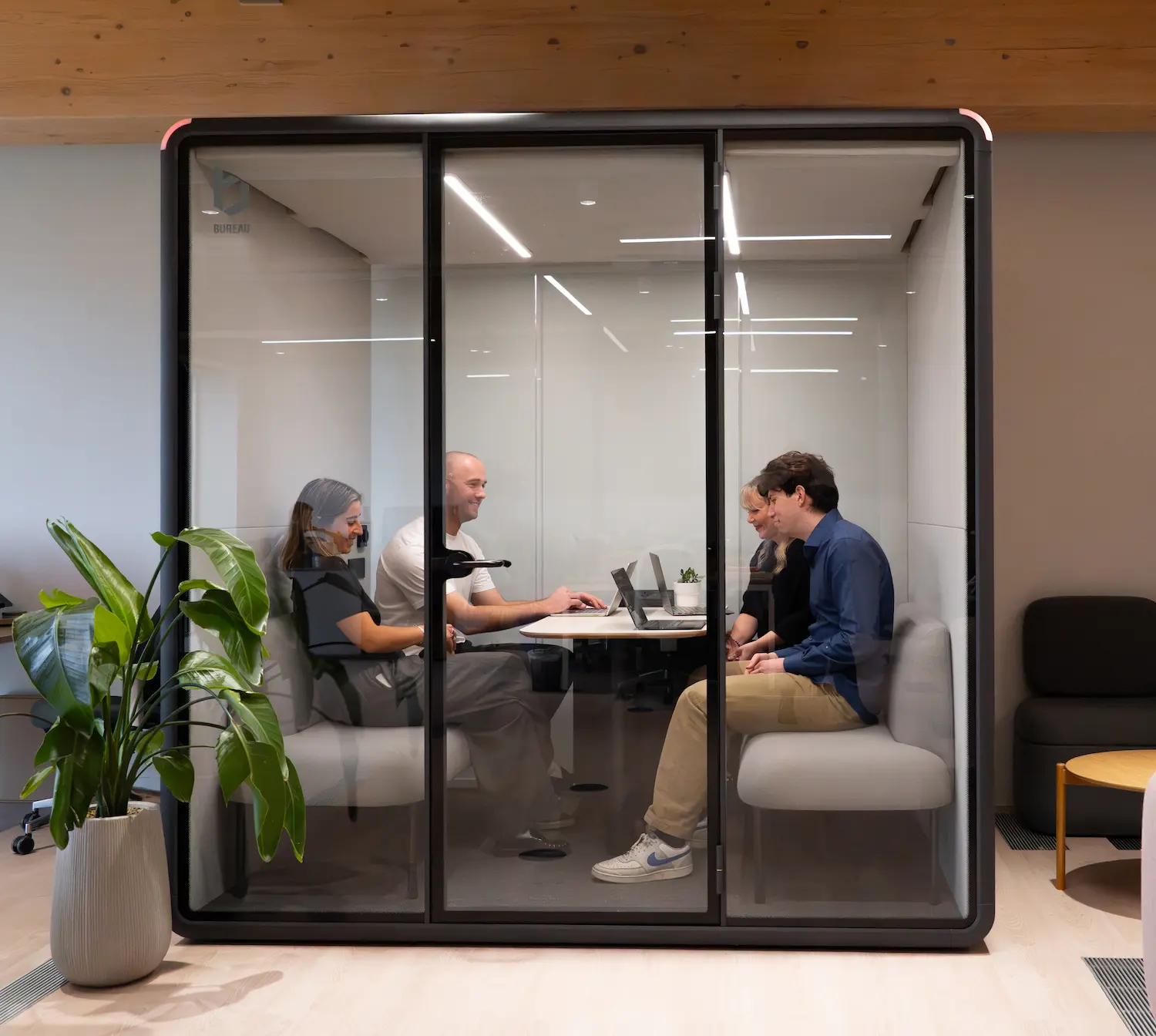 Bureau booths in a London office