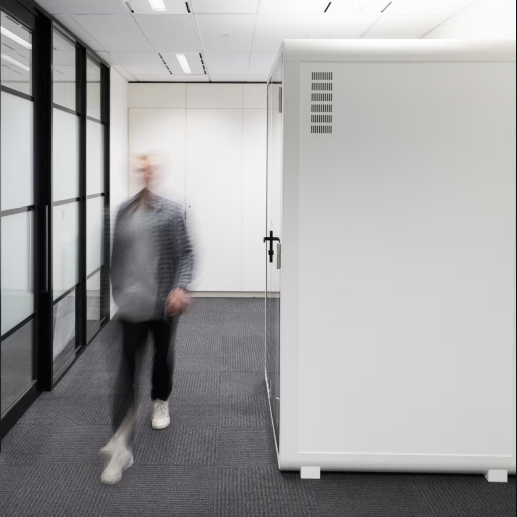 Motion sensor lighting inside a booth