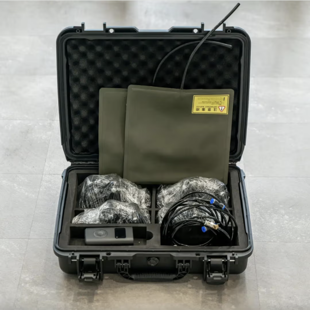 Booth parts packed for transport