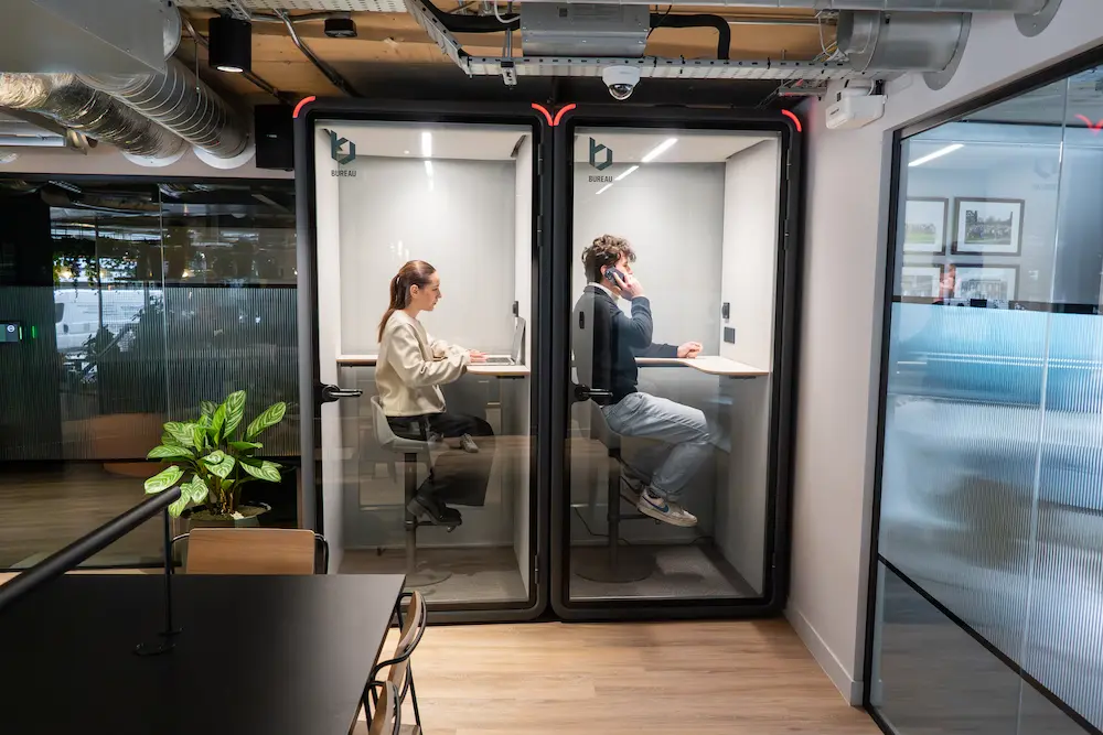 Bureau booth installed in an open-plan office
