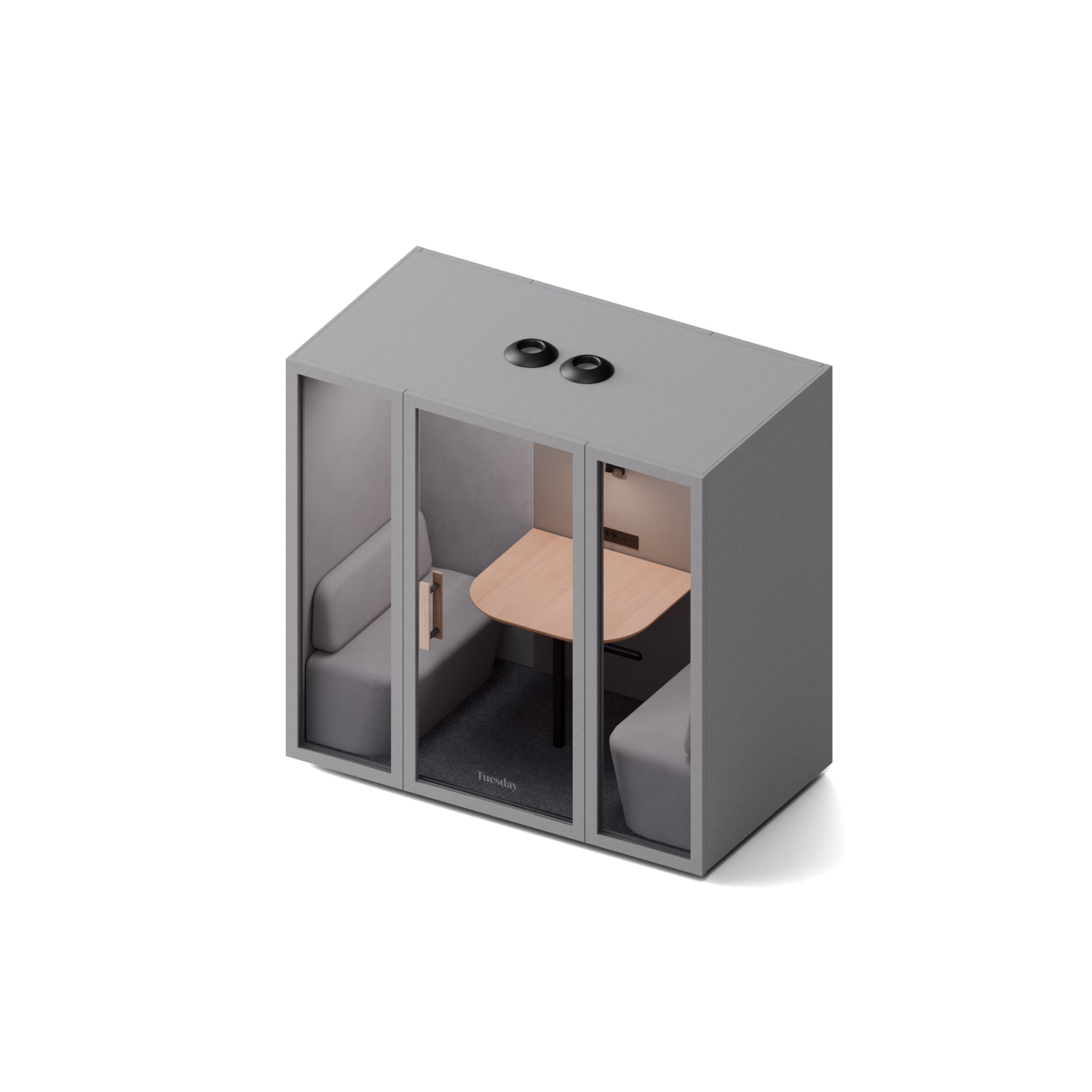 Bureau Tuesday+ booth, isometric render