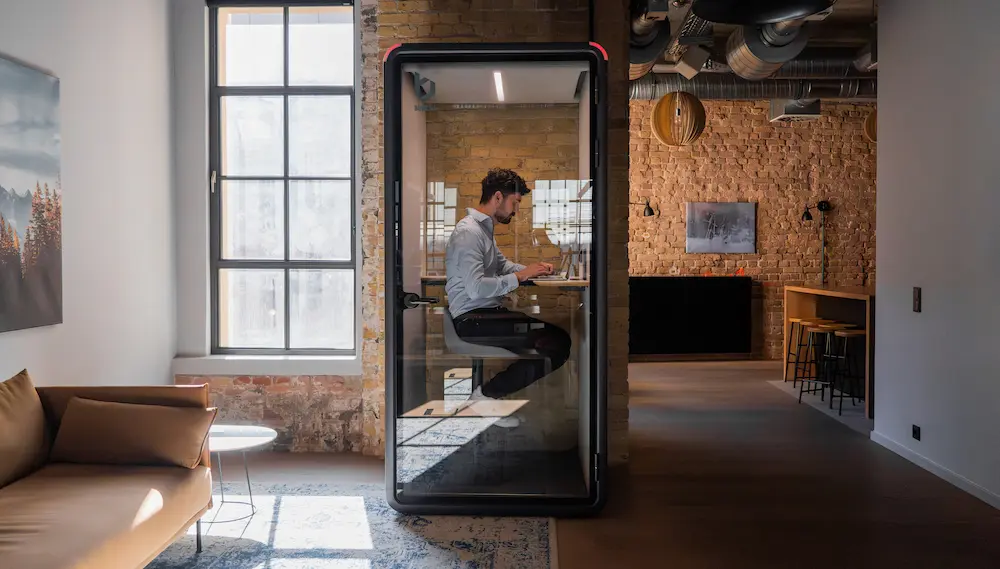Bureau booth in a Melbourne office