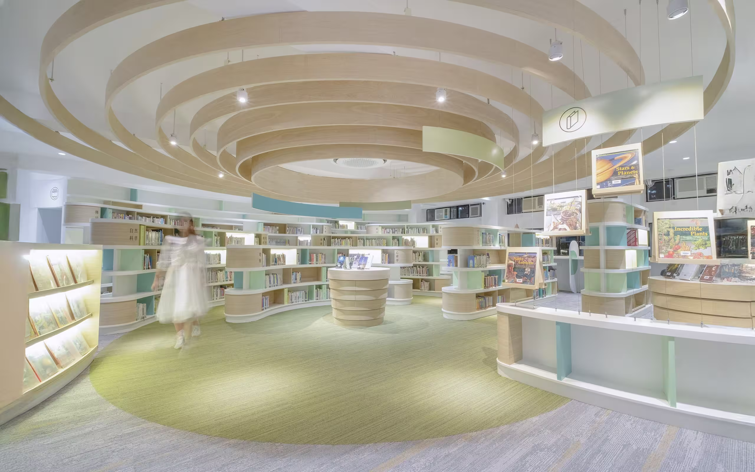 Bureau booths installed in a library