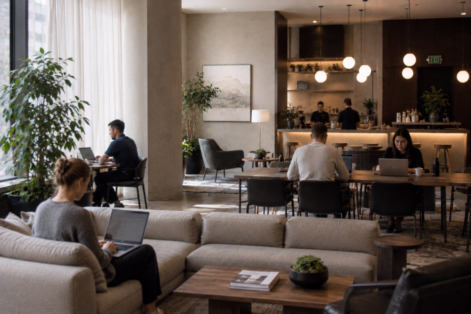 Featured Image from Office Design Trends 2026: The Office Becomes a Resort. Has Hotelification Left Focus Behind?