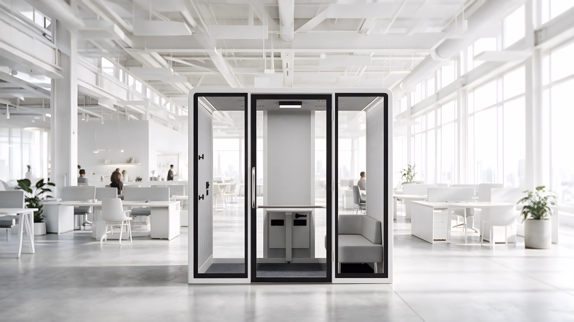 A Bureau booth in an accessible, near-flush-threshold configuration