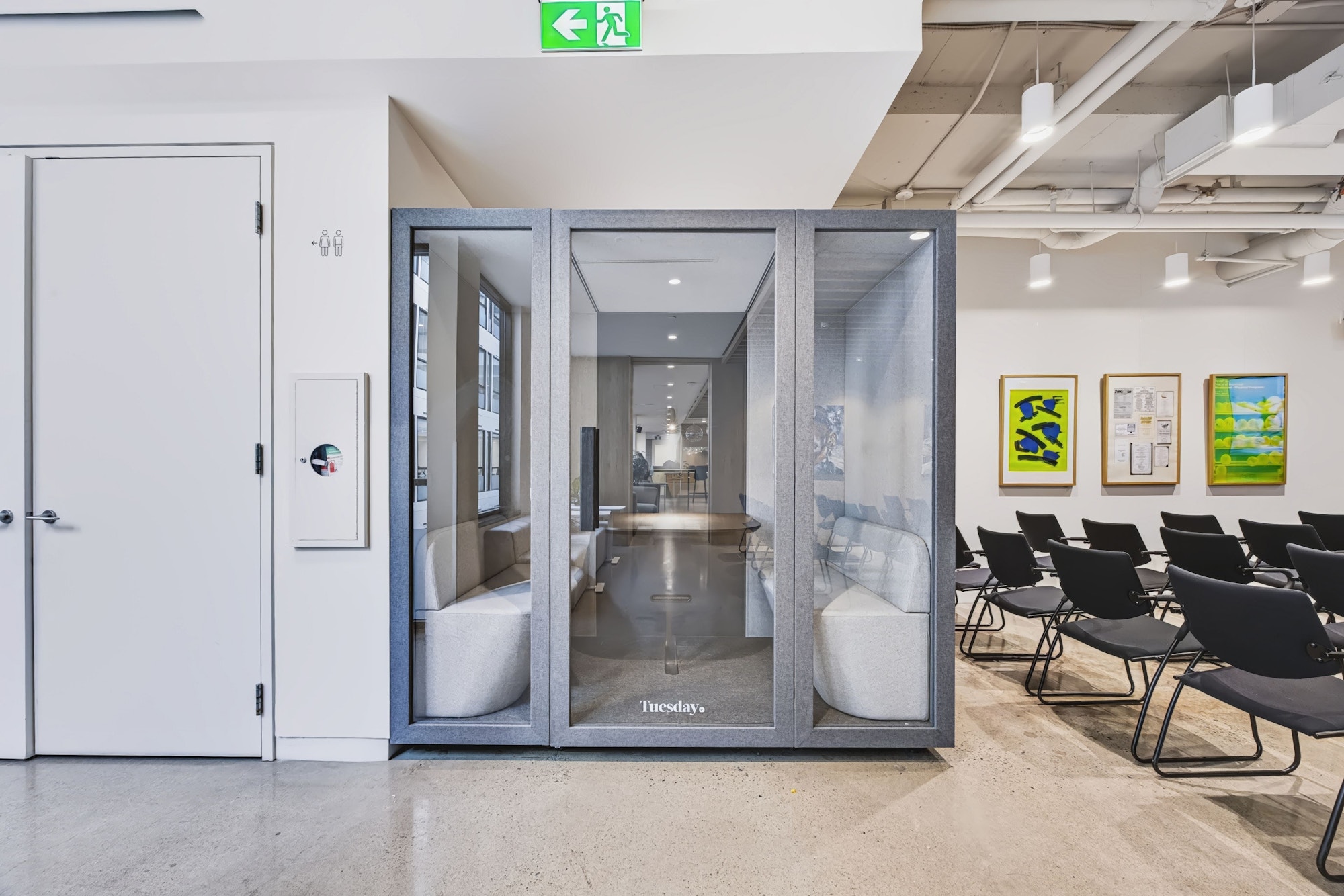 Tuesday office booth at the Bureau Montreal showroom